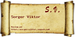 Sorger Viktor névjegykártya